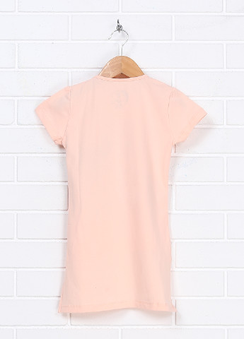 Персиковая летняя футболка с коротким рукавом Divonette