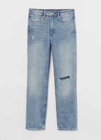 Голубые демисезонные укороченные, зауженные джинсы H&M