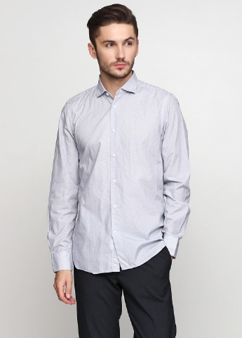 Белая кэжуал рубашка с геометрическим узором United Colors of Benetton с длинным рукавом