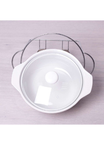 Марміт керамічний 2.4л зі скляною кришкою та металевою підставкою 6401 Kamille (253786493)