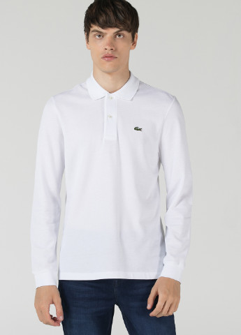 Белая футболка-поло для мужчин Lacoste однотонная