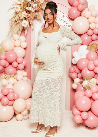 Білий святковий сукня для вагітних годе SHEIN однотонна