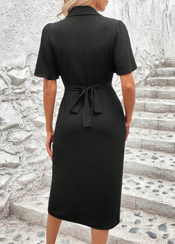 Чорна кежуал сукня футляр SHEIN однотонна