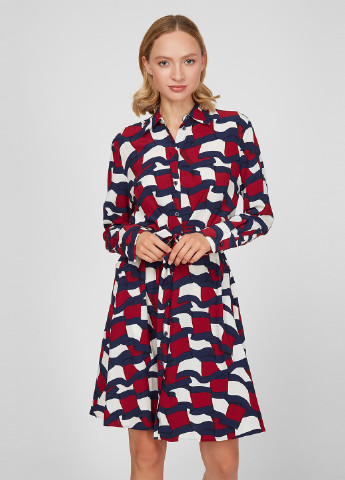 Комбинированное кэжуал платье рубашка Tommy Hilfiger с абстрактным узором