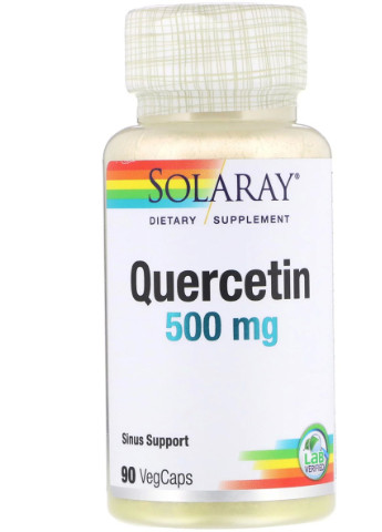 Кверцетин, Quercetin,, 500 мг, 90 вегетаріанських капсул Solaray (228291746)