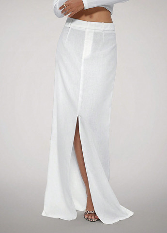 Белая кэжуал однотонная юбка SHEIN а-силуэта (трапеция)