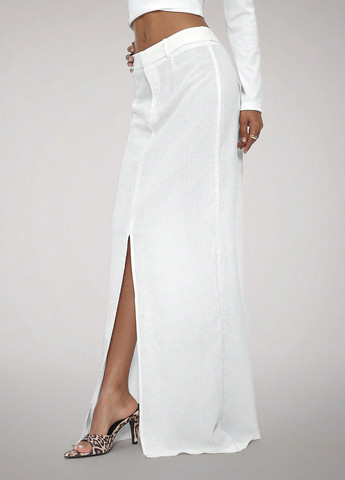 Белая кэжуал однотонная юбка SHEIN а-силуэта (трапеция)