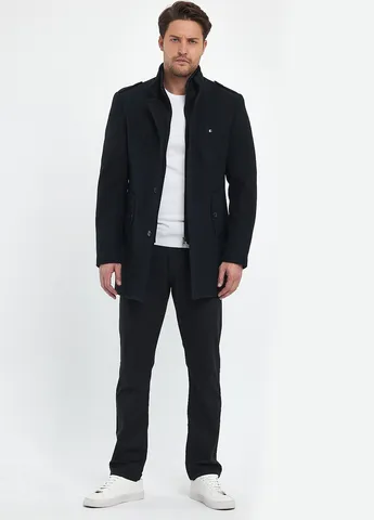 Чорне демісезонне Пальто однобортне Trend Collection