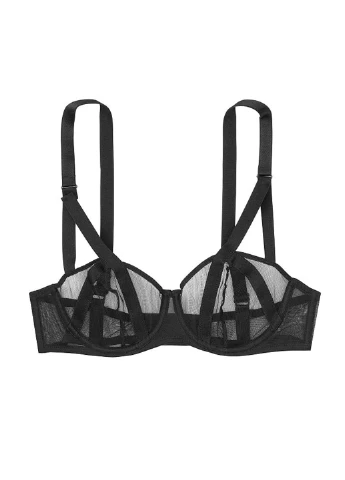 Чорний демісезонний комплект (бюстгальтер, труси) Victoria's Secret
