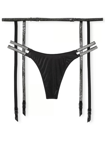 Черный демисезонный комплект пояс для чулок, трусики) Victoria's Secret