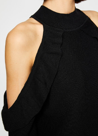 Черное кэжуал платье платье-свитер KOTON однотонное
