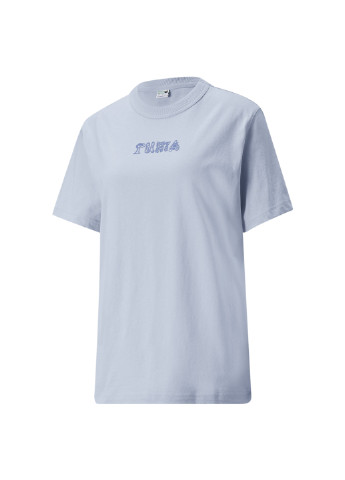 Синяя всесезон футболка downtown relaxed graphic women's tee Puma