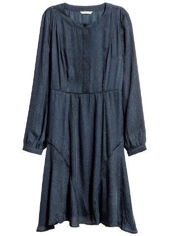 Темно-синя кежуал плаття, сукня з довгим рукавом H&M