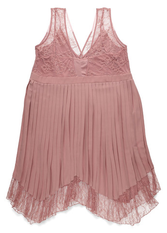 Розовое кэжуал платье плиссированное, а-силуэт Little Mistress однотонное