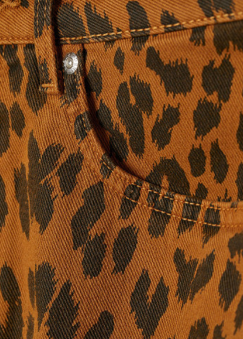 Коричневая джинсовая леопардовая юбка H&M
