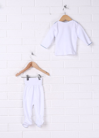 Білий демісезонний комплект (кофта, повзунки, шапка) Baby Art