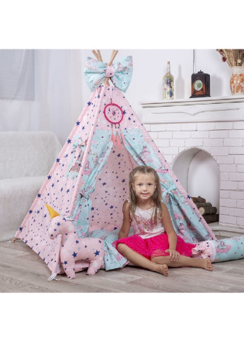 Детская игровая палатка вигвам домик для детей с ковриком и подушками 115х115 см (22551-Нов) Розовый Francesco Marconi (252535047)