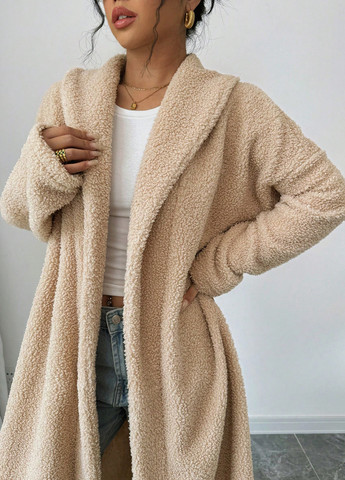 Бежевое демисезонное Пальто оверсайз SHEIN