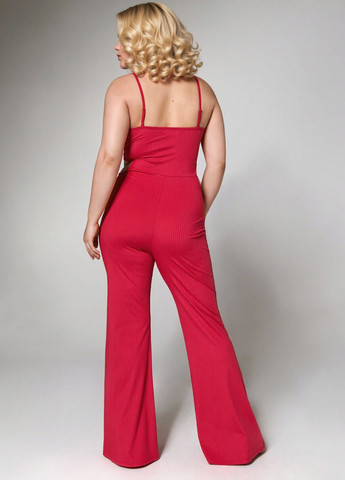 Комбінезон Sinsay комбінезон-брюки однотонний червоний кежуал трикотаж, поліестер