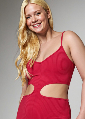 Комбінезон Sinsay комбінезон-брюки однотонний червоний кежуал трикотаж, поліестер