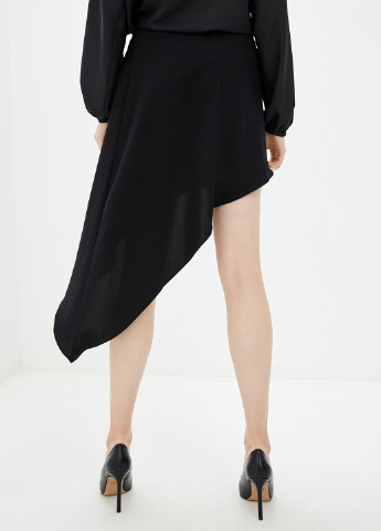 Черная кэжуал однотонная юбка GENEVIE на запах
