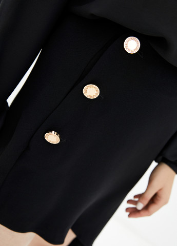 Черная кэжуал однотонная юбка GENEVIE на запах