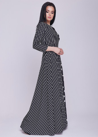 Черное кэжуал платье ST-Seventeen в горошек