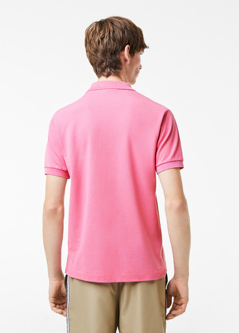 Розовая футболка-поло для мужчин Lacoste с логотипом