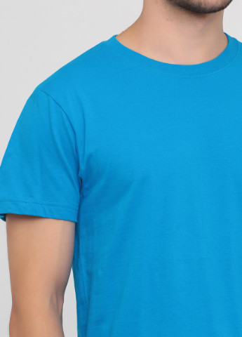 Бирюзовая футболка мужская безшовная с круглым воротником Stedman