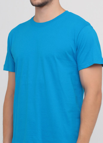 Бірюзова футболка чоловіча безшовна з круглим коміром Stedman