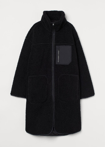 Чорне демісезонне Куртка довжина флісова однобортне H&M
