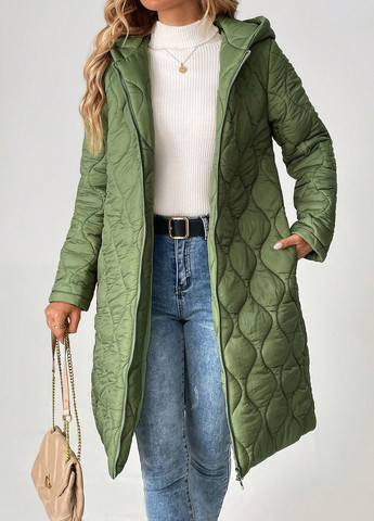 Оливковая зимняя куртка куртка-пальто SHEIN