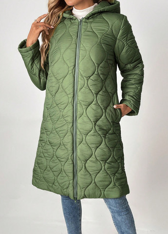 Оливковая зимняя куртка куртка-пальто SHEIN