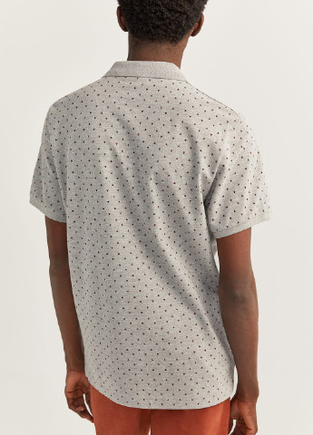Серая футболка-поло для мужчин Springfield с геометрическим узором