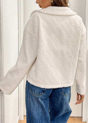 Молочная демисезонная куртка куртка-пиджак SHEIN