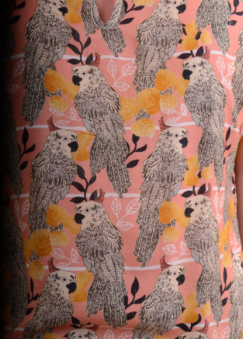 Комбинированная летняя блуза с принтом попугаи Luxik
