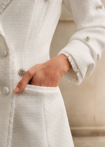 Білий кежуал сукня сукня-жакет Anewsta однотонна