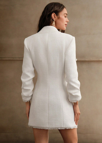 Білий кежуал сукня сукня-жакет Anewsta однотонна