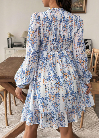 Білий кежуал сукня для вагітних в стилі армпір SHEIN з квітковим принтом