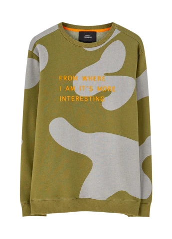 Зелений світшоти Pull & Bear малюнок без декору (247447060)