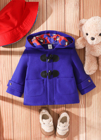 Синє демісезонне Пальто дафлкот SHEIN