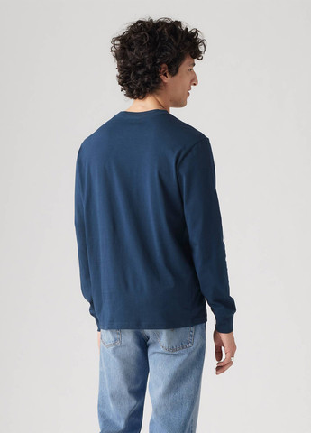 Синий демисезонный кэжуал лонгслив Levi's однотонный