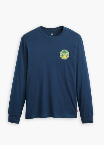 Синий демисезонный кэжуал лонгслив Levi's однотонный