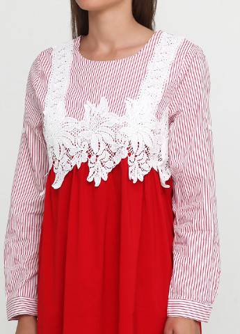 Красное кэжуал платье Unigirl в полоску