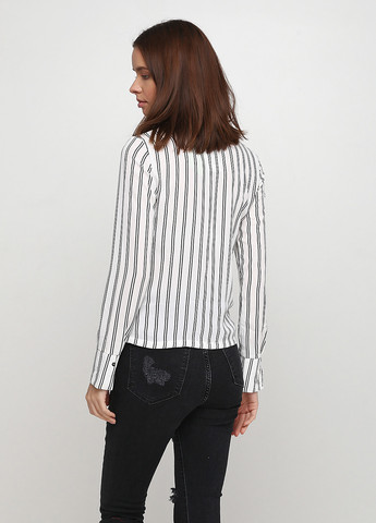 Черно-белая кэжуал рубашка в полоску H&M