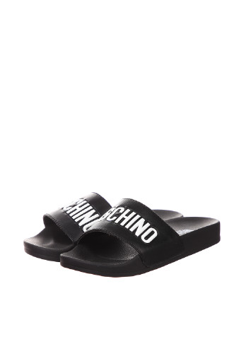Черные кэжуал шлепанцы Moschino с логотипом
