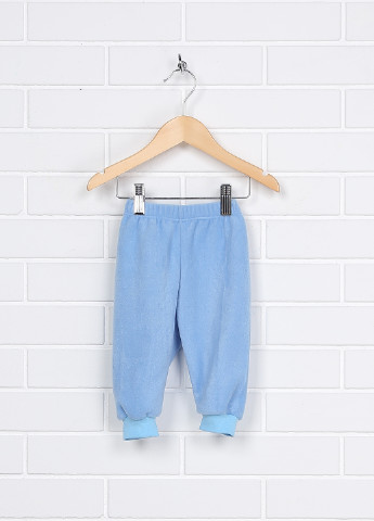 Голубые домашние осенние брюки с высокой талией KINDER MODE