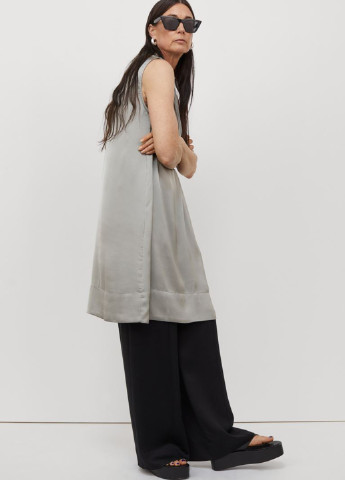 Сіра кежуал сукня H&M однотонна