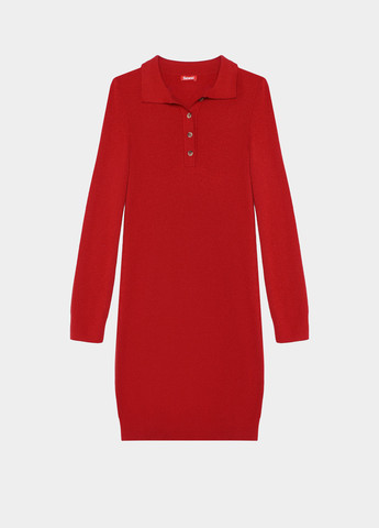 Красное кэжуал вязаное платье поло Sewel однотонное
