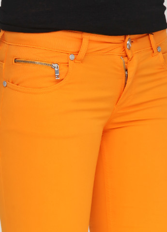 Оранжевые джинсовые демисезонные зауженные брюки Dirk Bikkembergs